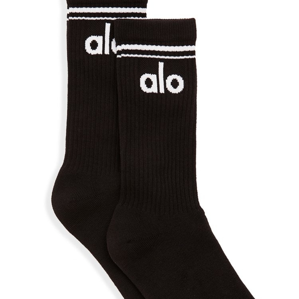 Alo Yoga Throwback Socks- Black